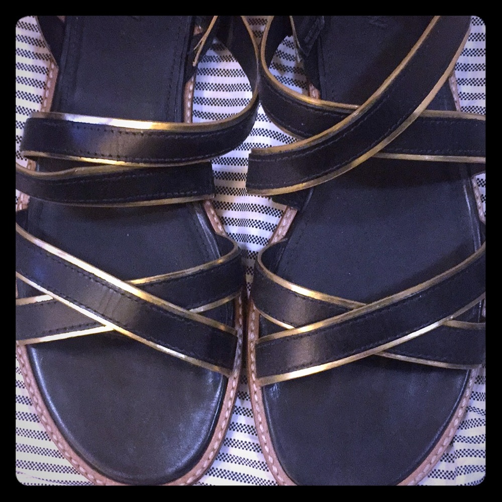 J. Crew Black Leather Sandals